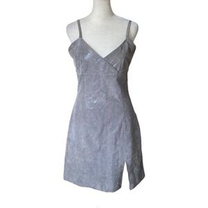Vintage 100% Leather Express World Brand Gray Snake Print Dress - women’s small